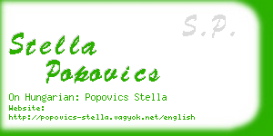stella popovics business card